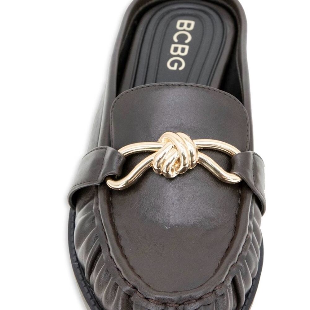 BCBGeneration Womens Size 9.5M Kaara Chocolate Brown Mule Loafers Academia NEW - Picture 2 of 7